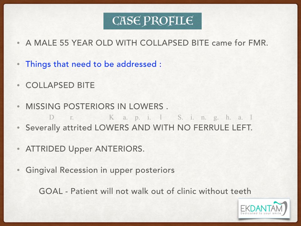 Phase one Full mouth Rehabilitation